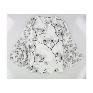 Elie Tahari Womens Roselynn Floral Ruffled Blouse, NWT